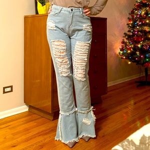 Medium High-waisted flare jeans